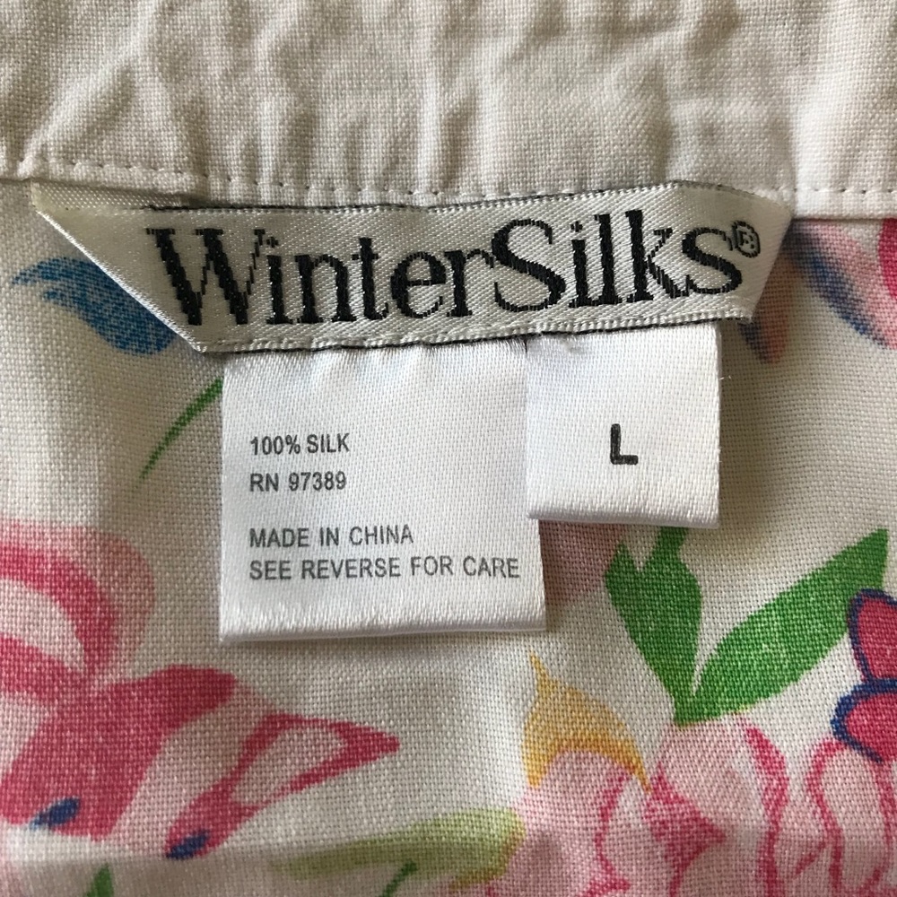 Beautiful 100% Silk floral sleevess blouse (H25) - Picture 6 of 6
